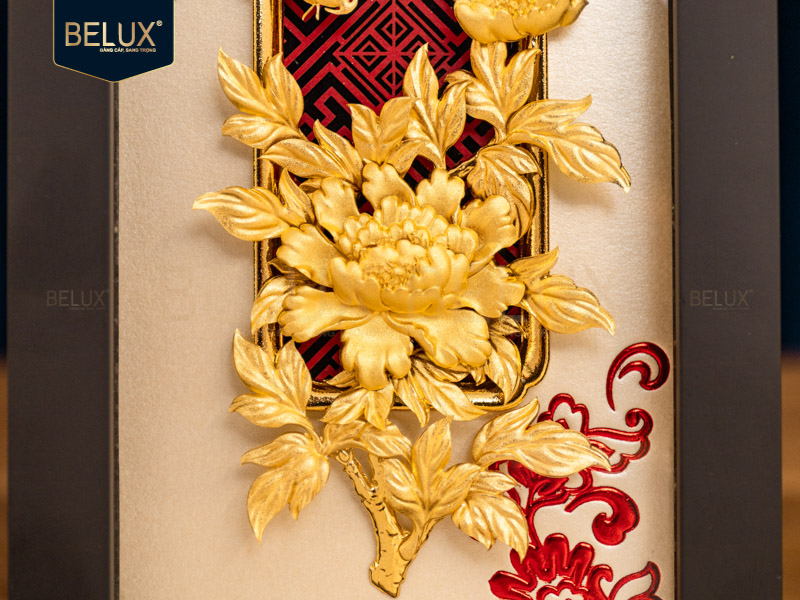 Bộ Tranh Tứ Quý Dát Vàng 24K 26x13cm